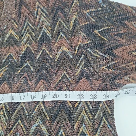 Vintage Mondo di Marco Italian Wool Mohair Zig Zag Sweater XL Textured Knit